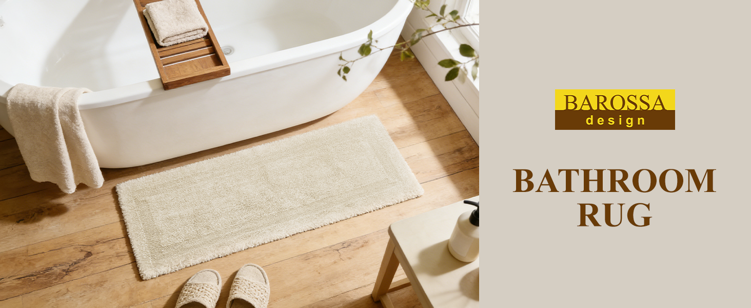 Barossa Design 100% Cotton Reversible Bathroom Runner Rug