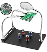 Helping Third Hands Soldering Magnifier Tool - FEITA Flexible Arms Clamp Clips with 3X Magnifying...
