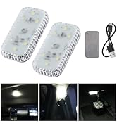 LivTee 2PCS Wireless Small Car LED Lights Interior, USB Rechargeable Car Interior Led Night Light...