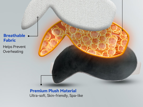 Heat Release Core Heats up while releasing steam to soothe your eyes