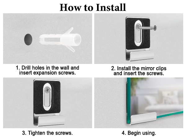 Metal Mirror Holder Kit