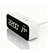 Smart Wifi Alarm Clock with Timer, USB 2A+1C Fast Charging, 2AC Smart Port, App Remote Control, D...