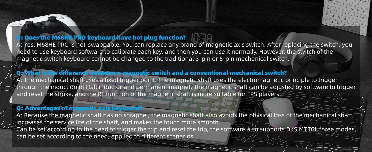 60% Percent Keyboard Rapid Trigger Gaming Keyboard RGB Hall Effect Topographic Keyboard