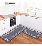LuxStep Kitchen Mat Set of 2 Anti Fatigue Mat, Non Slip Kitchen Rugs and Mats Waterproof Memory F...