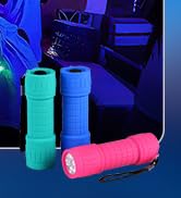 EverBrite UV Blacklight Flashlights 3-Pack Set, 9 LEDs 395nm Mini Black Light for Neon Glow Art, ...