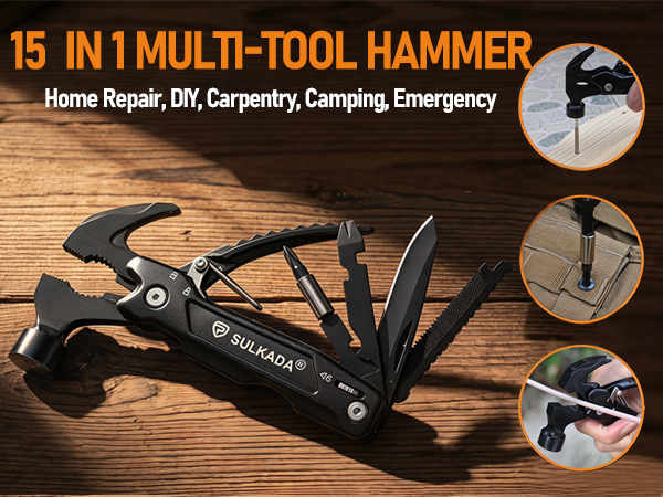 15 in 1 Multitool hammer Gift ideal for men /women