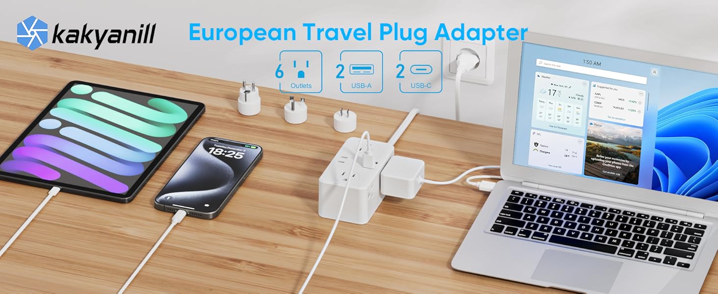 10-in-1 European travel plug adapter