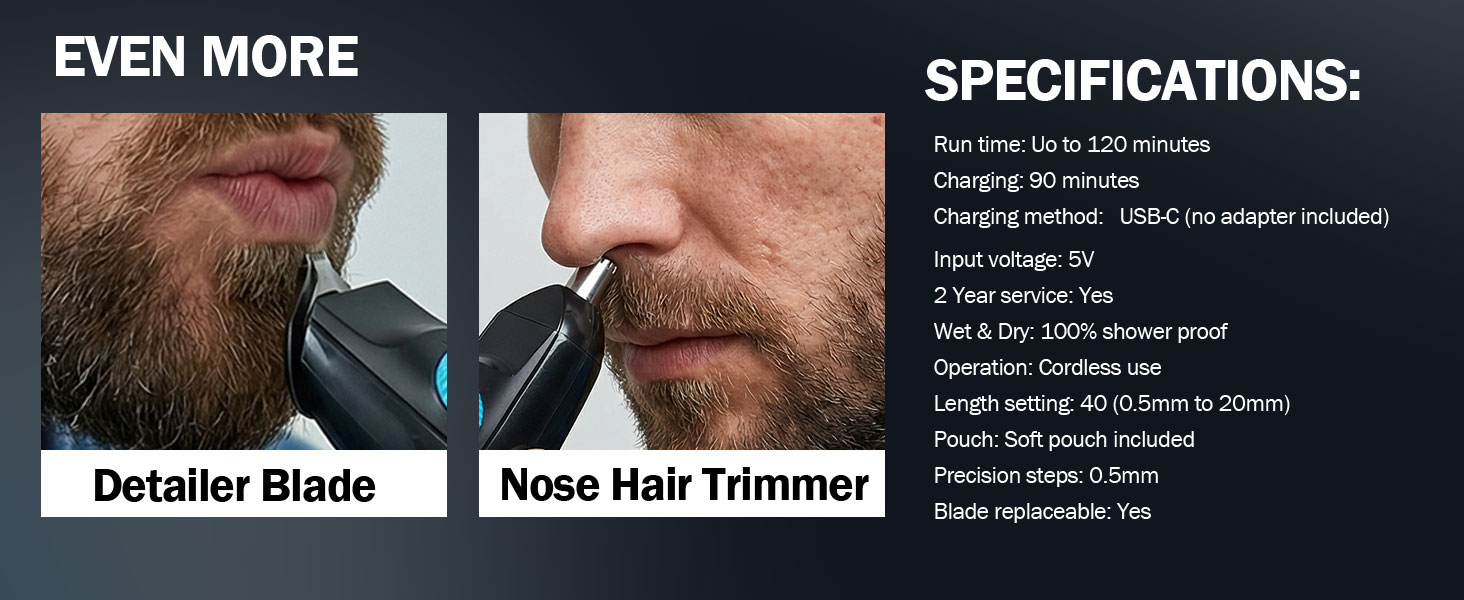 Comparison of VOUKAD trimmer runtime versus standard brands.