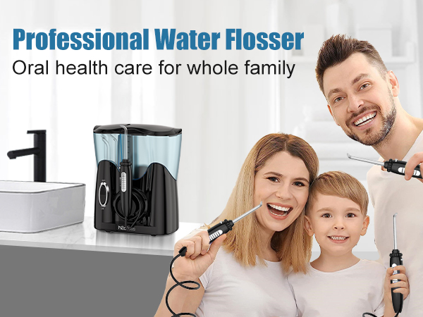 h2ofloss water dental flosser for family