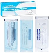 200pcs Self-sealing Sterilization Pouches for Dentist Tools, Autoclave Sterilizer Bags Cleaning B...