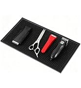 Barber Mat, 12x6 Inches Anti-Slip Flexible Rubber Station Mat for Clippers &amp; Scissors Professiona...
