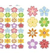 G2PLUS 600PCS Flower Stickers, 8 Styles Spring Flower Stickers, 1.5in Small Flowers Stickers for ...
