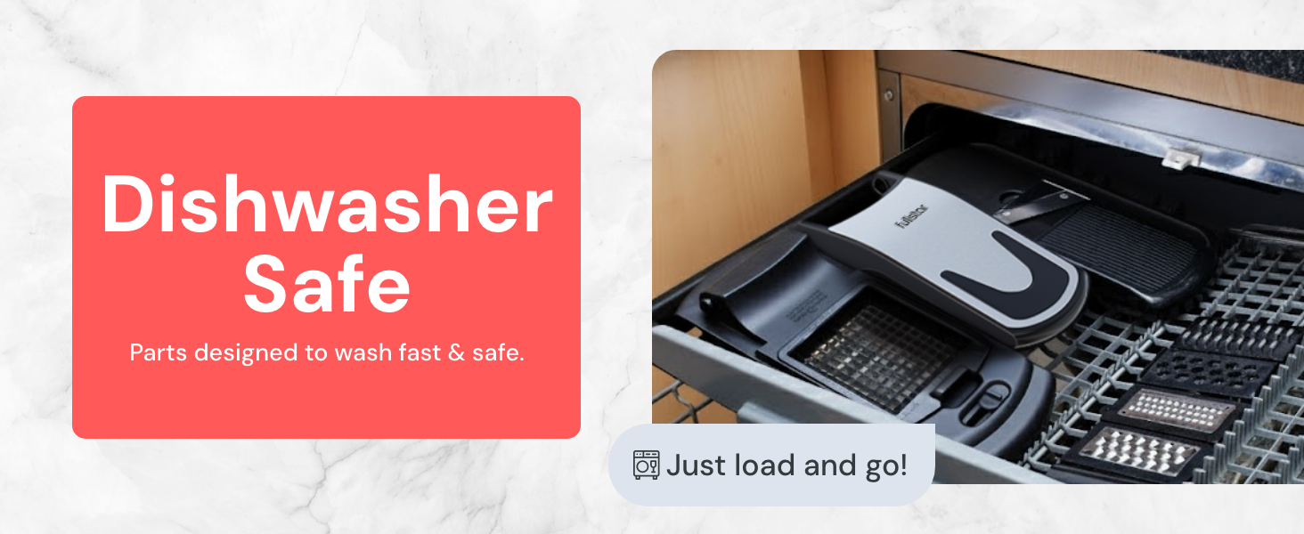 Fullstar 8 in 1 Pro Chopper and Mandoline is top rack dishwasher safe