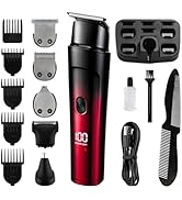 Rechargeable Men's Hair Clippers &amp; Body Hair Trimmer Home Haircut &amp; Grooming Set with LED Display...