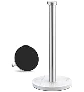 VEHHE Marble Paper Towel Holder for Kitchen Countertop, Standing Paper Towel Stand with Weighted ...