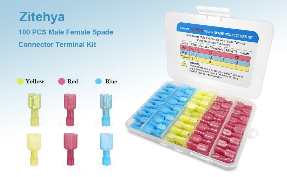Zitehya Nylon Spade Connector Kit