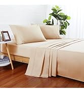 Zaizaihome 100% Cotton Bed Sheet Set 600 Thread Count, Lustrous &amp; Smooth Sateen Weave 3 Piece Cot...