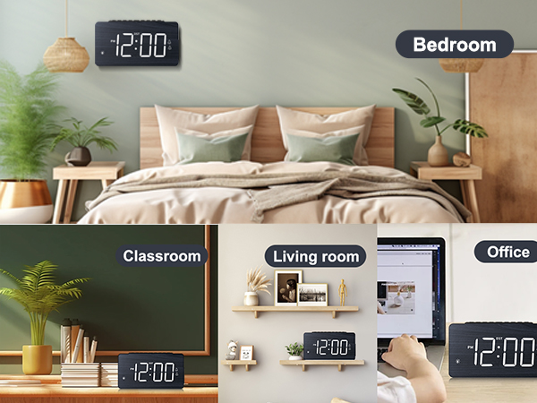  Wooden Digital Alarm Clock 