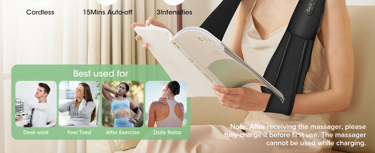 Cordless neck massager