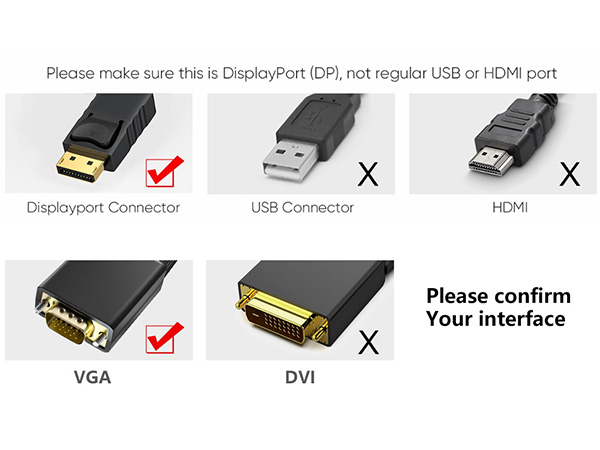 displayport to vga cable