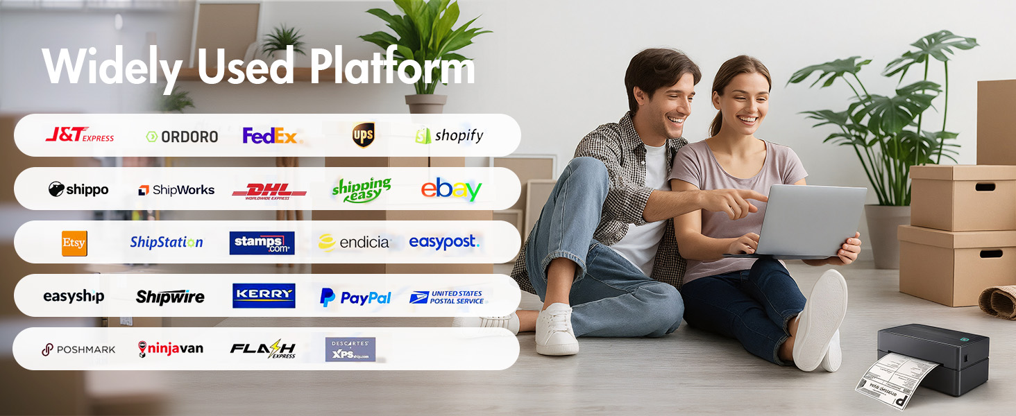 NULLTONEX Bluetooth Shipping Label Printer Widely Used Platform