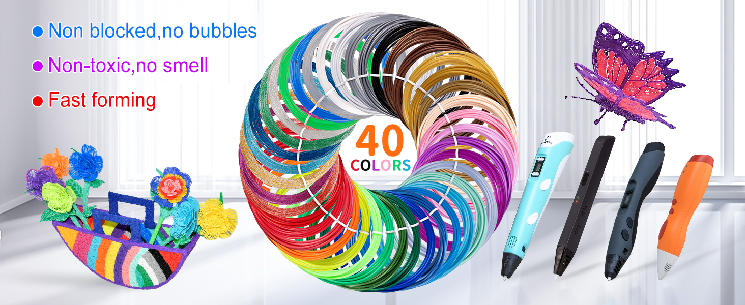 40 colors 3d pen filament
