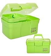 TERGOO 11in Mutipurpose Storage Box Organizer with Removable Tray, Portable Small Craft Box with ...