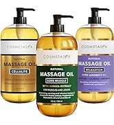 Cosmetasa Massage Oil Cellulite, Sore Muscle, Lavender, Relaxation Massage Oils