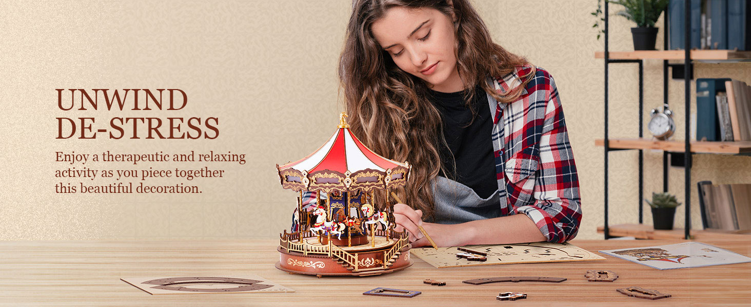 Rolife 3d wooden puzzles diy music box AMC01-6