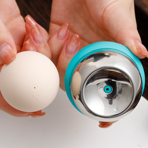 Poking a hole at bigger end of the raw egg