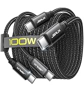 JSAUX 100W USB C to USB C Cable [2-Pack 6.6FT], Type C Fast Charging Cable Compatible with iPhone...