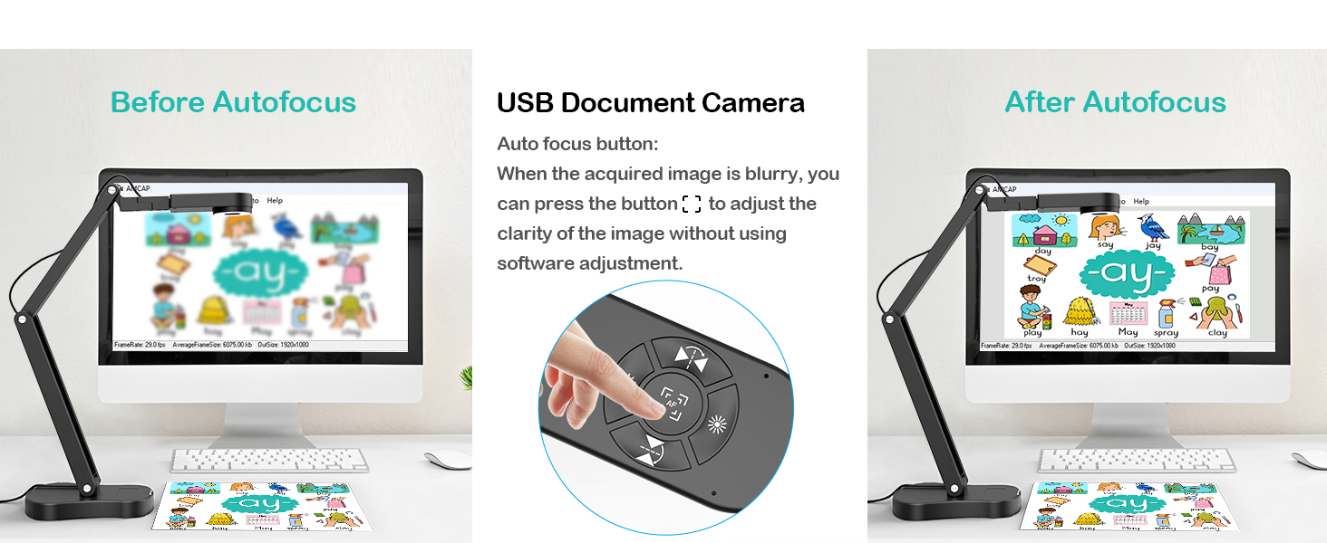 USB document camera teachers classroom teaching 8MP light