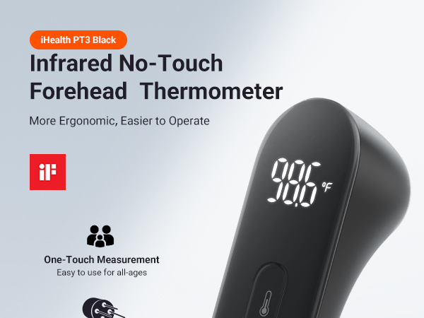 iHealth No-Touch Forehead Thermometer for Adults, Kids, Babies