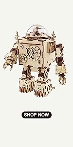 ROKR 3D Wooden Puzzles for Adults Mechanical Clock Kits-Zodiac Clock, DIY Clock Model Building Kits ...