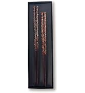 Premium Japanese Chopsticks Set for 2 [Made in Japan] Reusable Wooden Chopsticks with Elegant Iri...
