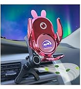 Carrotech Wireless Car Charger Mount,Cute Car Phone Holder,Auto Clamping Air Vent Pink Rabbit Car...