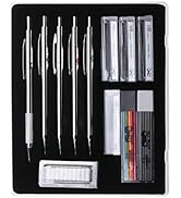 Mr. Pen- Metal Mechanical Pencil Set with Lead and Eraser Refills, 5 Sizes, 0.3, 0.5, 0.7, 0.9, 2...