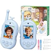 Video Walkie Talkies for Kids-2 Pack, Kids Walkies Talkies with Voice Changer &amp; Sticker Effect, R...