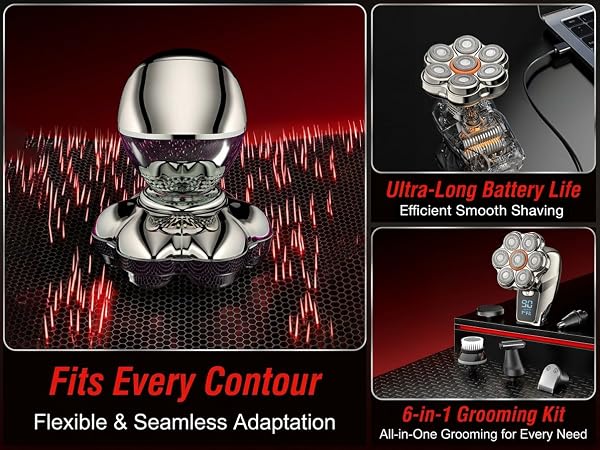 6-in-1 Mens Grooming Kit with Long Battery