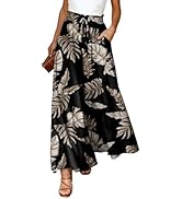 Dokotoo Pants for Women Casual Elastic Waist Wide Leg Pants with Pockets