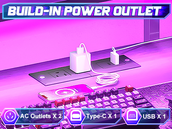 Gamer Desk with Power outlet