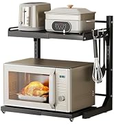 ABCOOL Retractable Microwave Oven Rack Pull Out Snap-in for Kitchen Baker Storage Organizers Hold...