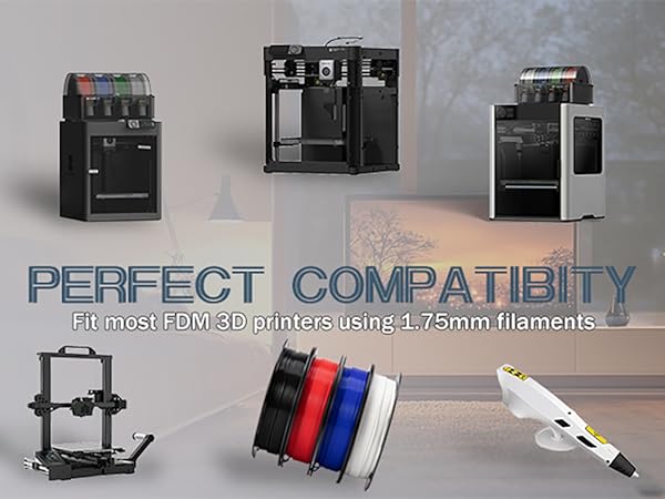 Toksen3D printing filament PLA PETG TPU gradient bi dual tri color rainbow filament