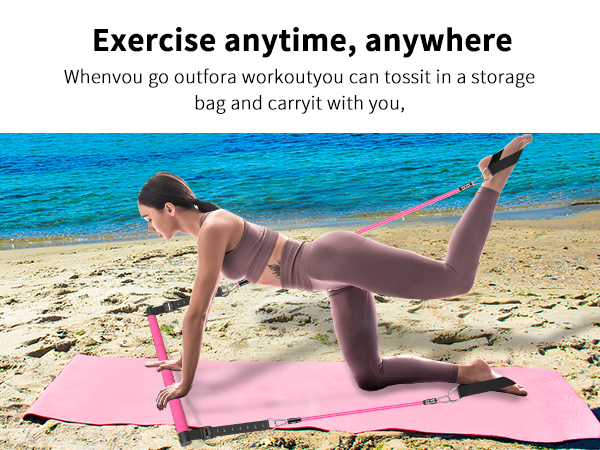 womens workout equipment,multifunctional pilates bar ,cofof pilates bar kit with resistance bands