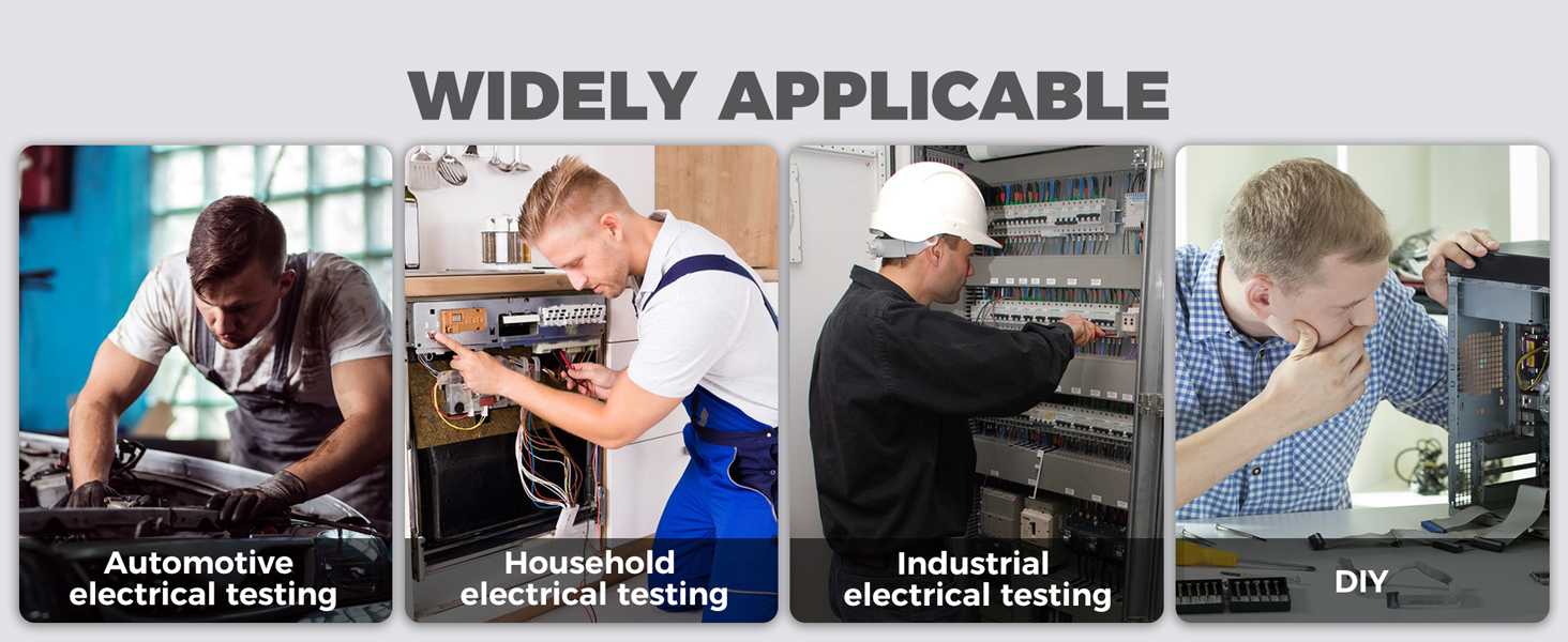 Automotive, Household, Industrial electrical testing, DIY
