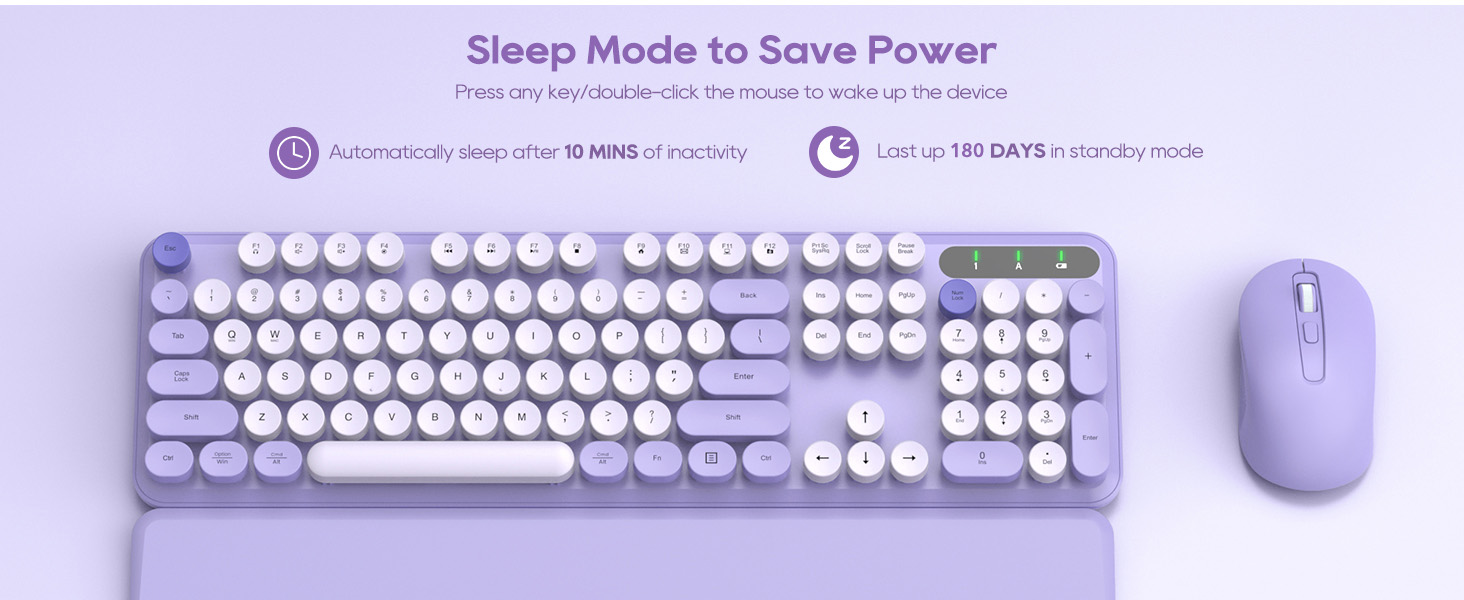 Sleep after 30min of inactivity wireless keyboard mouse cafe office Essentials Off College