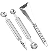 Klyuqoz Fruit Carving Tools, Fruit Carving Knife Pack of 3, Stainless Steel Vegetable Carving Too...