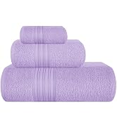 BOUTIQUO Ultra Soft 3 Pack Cotton Towel Set, Contains a Bath Towels 28x55 inch, a Hand Towels 16x...