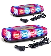 Xprite 2PCS Upgraded 12" 72LED Rooftop Mini Strobe Lights, Emergency Safety Flashing Beacon Light...