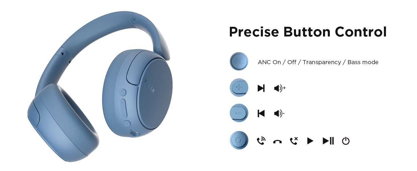 TALIX noise cancelling over ear headphones